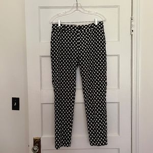 Banana Republic pants polka dots, size 2, black and white